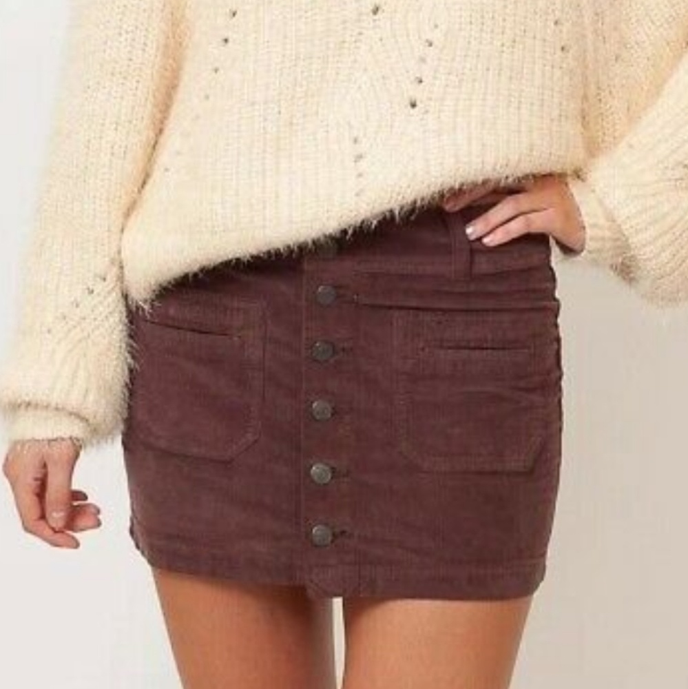 Free People 🌼 Joanie Corduroy Skirt 🌼 Chocol